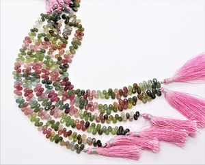 Natural Multi Tourmaline Faceted Tear Shape <b>Beads</b> 4x6-5x7 MM Multi Color Gemstone Drop <b>Beads</b> 8 Inch Strand High Quality <b>Beads</b> - Product Image 6
