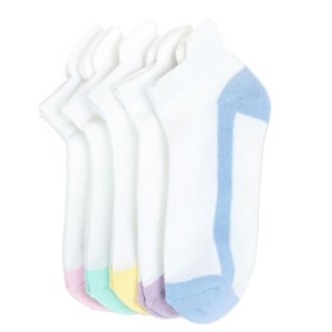 <b>Men's</b> Ankle <b>Socks</b> 100% Cotton Breathable Thin Knitted Solid Color Daily Wear Summer Style <b>White</b> With Pastel Trim - Product Image 6