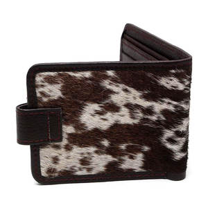 Portefeuille unisexe en cuir véritable Crazy Horse, court, vintage, en cuir de vachette première couche, avec pince à billets et fermeture éclair pour cartes de crédit - Product Image 1