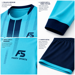 Ensemble d'uniformes de gardien de but personnalisés et rembourrés, manches longues, respirant, maillot et short de gardien de but de football, vêtements d'entraînement de football - Product Image 4