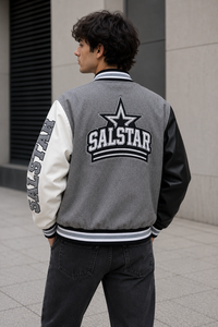 Men’s Custom Varsity Letterman <b>Jacket</b> Wool Body Leather Sleeves College <b>Baseball</b> <b>Bomber</b> <b>Jacket</b> OEM Custom Apparel - Product Image 2
