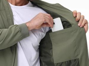 Blouson bomber vert olive pour homme, coupe-vent, fermeture éclair, style sportif décontracté, vêtement d'automne, coupe régulière, couleur unie, à capuche - Product Image 5