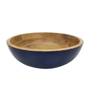 Cuencos para servir, cuencos para servir ensaladas de madera de mango macizo hechos a mano con acabado de madera natural para fiestas y restaurantes - Product Image 5