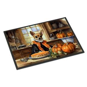 Chihuahua otoño cocina calabazas felpudo 24H X 36W antideslizante Interior Exterior entrada alfombra lavable bajo pila alfombras conjunto para frente - Product Image 1