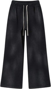 Conjunto de Sudadera y Pantalones Deportivos para Hombre, Fabricado en Fábrica, 100% Algodón, 450 g/m², Corte Acampanado, Efecto Desgastado por el Sol, con Pedrería en Toda la Superficie - Product Image 6