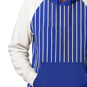 Sudadera con Capucha Raglán Personalizada ZPB para Mujer, Azul con Rayas Blancas, Estilo Griego, para Hermandades Escolares y Universitarias, Divine Nine HBCU, OEM - Product Image 2