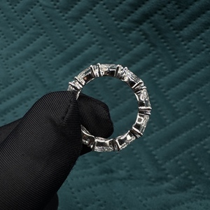 Anillo de compromiso y eternidad con diamante talla pera, oro macizo de 14K, engaste de puntas, lujo minimalista, para aniversario de bodas, certificado IGI - Product Image 2