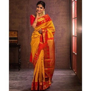 Kanchipuram New Designer Most Beautiful Soft Silk <b>Sarees</b> Unstitched Blouse Piece Indian Female Ethnic Garment Banarasi 84489 - Product Image 2