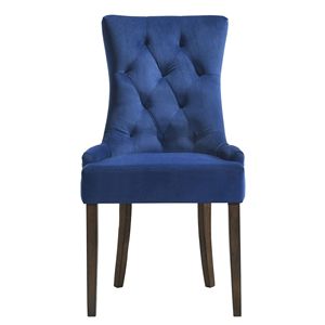 Set di 2 sedie sul retro del soggiorno con trapuntato in rovere blu e stagionato - Product Image 2