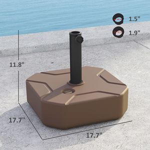 Base per Ombrellone Quadrato in Poliestere, Resistente, 44 libbre, Supporto da Esterno Riempibile fino a 55 libbre per Ombrelloni Quadrati - Product Image 3