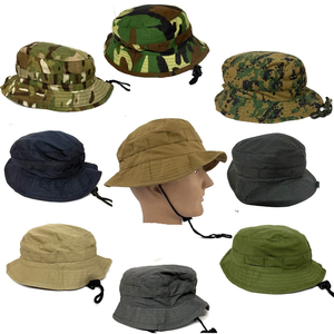 Camouflage Bucket <b>Hat</b> Outdoor Adjustable Breathable Waterproof Canvas Multi-Panel Style <b>Summer</b> Cap - Product Image 1