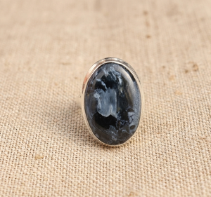 Natural Pietersite Gemstone Statement <b>Ring</b> Rose & Yellow <b>Gold</b> Plated 925 Sterling Silver Handmade Oval Cabochon <b>Cocktail</b> <b>Ring</b> - Product Image 6