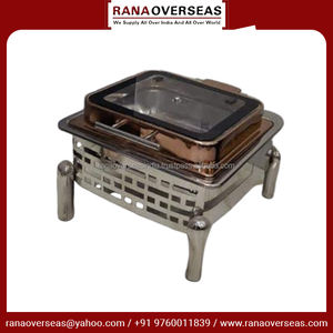 Meilleures ventes Ensembles de chauffe-plats traditionnels en acier inoxydable plaqués cuivre et chauffe-buffets Forme et taille personnalisées - Product Image 3