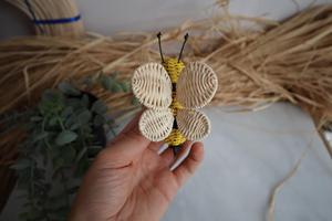 Handmade Colorful Rattan Bee <b>Wall</b> Hanging <b>Wicker</b> Insect Nursery Room Home <b>Decor</b> Boho Decoration Gift - Product Image 2