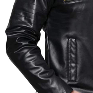 Chaqueta de Cuero PU Negra para Hombre, con Capucha, Cuello Redondo, Cierre de Cremallera, Manga Regular, Color Sólido, Transpirable, de Secado Rápido, Estilo Urbano - Product Image 3