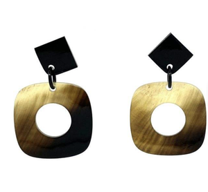 Handmade Polished Natural Buffalo Horn Droplet Earrings for Animal Style Sustainable Fashion and Boho Jewelry Collections - Product Image 5