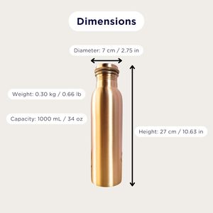 Botella de Agua Clásica de Cobre de 1L, a Prueba de Fugas, para Bebidas Ayurvédicas, Multiusos, para el Hogar y la Oficina, Mercado Global de Exportación a Granel - Product Image 6