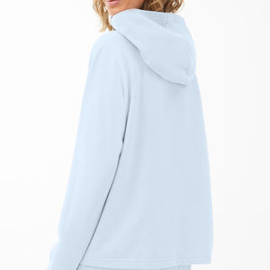 Hoodies pour femmes de haute qualité à manches longues et épaules tombantes, vente en gros, étiquette privée, hoodies oversize pour femmes à faible MOQ - Product Image 3