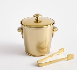 Cesta de hielo moderna de latón para servir bebidas frías en bares, almacenamiento de hielo para vino y cerveza, acabado elegante y duradero - Product Image 6