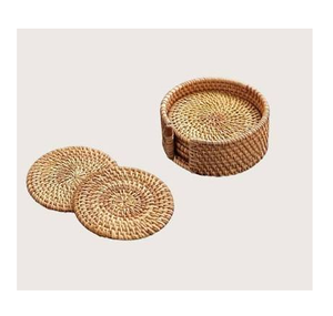 Sous-verres en rotin BOHO de qualité supérieure, tissés à la main, style bohème, antidérapants, pour la décoration de table - Product Image 2