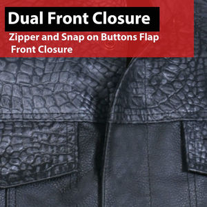 Gilet en cuir pour moto homme personnalisé, design tendance avec caractéristiques coupe-vent et grandes tailles, OEM/ODM disponible - Product Image 4