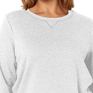 Sudadera lisa de poliéster coreano de algodón de estilo único con sudadera de manga larga con cuello redondo para mujer sudaderas ecológicas - Product Image 6