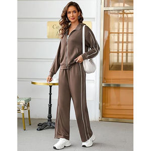 Chándal Degradado Ombre para Mujer, Mezcla de Algodón y Spandex, Diseño con Degradado de Color, Chaqueta con Cuello Alto y Cierre Completo - Product Image 5