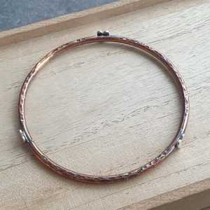 Belladec Handcrafted Red Copper <b>Bangle</b> <b>Bracelet</b> with Heart Charm Minimalist Artisan Jewelry Elegant Daily Wear Gift for Women - Product Image 4