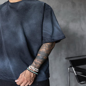 T-shirts noirs tendance personnalisés de haute qualité, effet délavé, imprimé intégral, unisexe, 100% coton, mode streetwear 2026 - Product Image 3