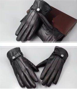 Gants d'hiver unisexes en cuir d'agneau véritable pour écran tactile, doux et chauds, pour le cyclisme, les activités de plein air et un usage quotidien, Pakistan - Product Image 4