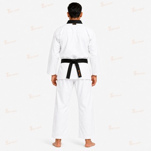 Uniforme de Taekwondo Thorwor para Hombre, Blanco, 8oz, Algodón Transpirable, Cuello en V, Corte Regular para Adultos, Prenda de Una Pieza para Artes Marciales - Product Image 5