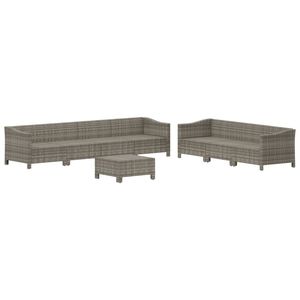 Ensemble de salon de patio 8 pièces en poly rotin gris avec coussins ensembles de jardin - Product Image 4