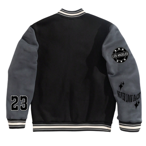 Veste bomber varsity en laine pour homme, brodée, patchwork, hiver, design personnalisé - Product Image 5