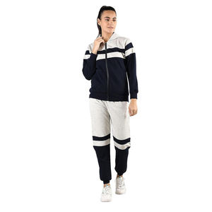 Conjunto de sudadera con capucha y pantalones deportivos para mujer, con bloques de color, informal, de manga larga, tejido, para otoño. - Product Image 1