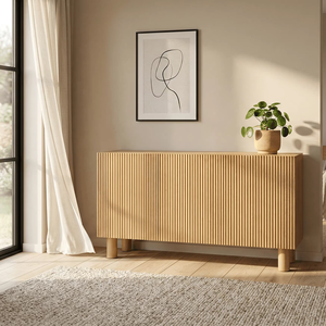 Cómoda Ravel de Madera de Teca Sólida con Acabado Natural Orgánico, Estilo Contemporáneo, Ecológica y Duradera para Dormitorio, Sala de Estar o Almacén - Product Image 5