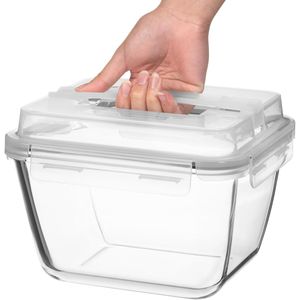 Conteneur de stockage alimentaire en verre sans BPA de grande taille (17 tasses/132 oz/3900 ml) avec couvercles étanches pour la préparation des repas - Product Image 5