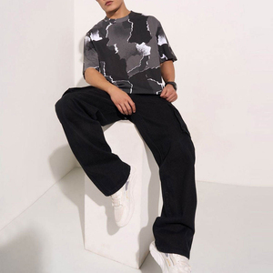 T-shirt 100% coton pour homme, coupe ample, imprimé, épaules tombantes, t-shirts de haute qualité, streetwear léger, t-shirts oversize pour homme - Product Image 5