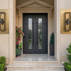 Royal Luxury Traditional Contemporary Wrought Iron Entrance Gate <b>Swing</b> Open Style Rust-Resistant Powder-Coated Finish Easy - Product Image 3