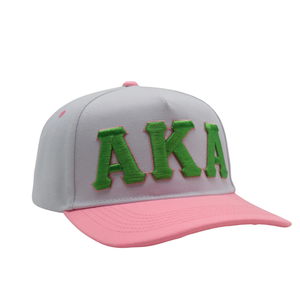 Gorra Snapback AKA con Letras Blancas, Gorra de Béisbol con Letra Bordada en Verde, Visera Rosa, Ajustable, de Algodón, Estilo Casual - Product Image 3