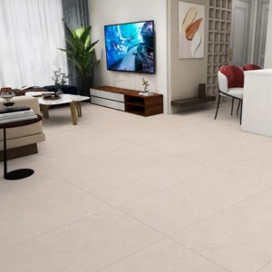 Carreaux de porcelaine mate Alvina Crema Premium 1200 x 600 mm, texture pierre gris clair, pour sol et mur intérieur, salon. - Product Image 1