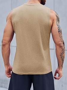 Camiseta sin Mangas de Algodón para Hombre, Personalizable, de Color Sólido, Secado Rápido, Transpirable, la Más Vendida - Product Image 2