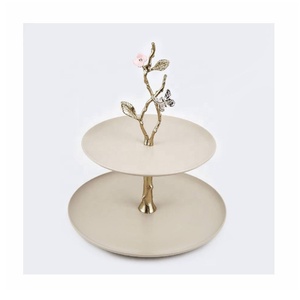 Vente chaude Bol En Bois Gâteau Stand À La Main Naturel Véritable Bol En Bois Avec Base En Métal Stands Gâteau Outils De En Inde - Product Image 6