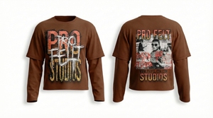 Nueva Llegada, Camiseta de Doble Capa a la Moda, Manga Corta, Apliques Bordados, 100% Algodón, Marca de Ropa Urbana, Cuello Redondo, Estilo Casual Hip Hop - Product Image 3