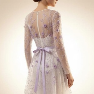 Vestido de noche de lujo con cuentas de lavanda, manga larga, línea A, de tul, venta al por mayor, suministro del fabricante - Product Image 1