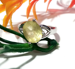Natural Lemon Quartz Faceted Stone <b>Ring</b> 925 Solid Starling Silver <b>Ring</b> Amazing Color Lemon Stone Gift Birthstone <b>Ring</b> Jewelry - Product Image 4