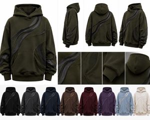 Men's Hooded Sweatshirt Regular Fit Solid Color Pocket Casual Autumn Knitted Fleece <b>Raglan</b> Sleeve 100% Cotton Quick Dry - Product Image 6