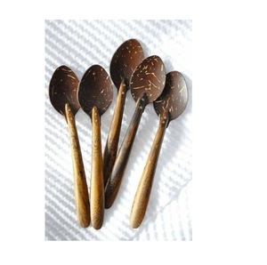 Cuillère décorative en noix de coco, polie à la main, coquille naturelle, accessoire de table élégant pour repas traditionnels - Product Image 6