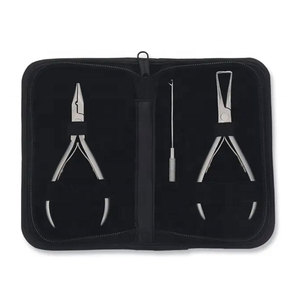 Kit d'outils pour extensions de cheveux en acier inoxydable allemand, finition sablée, pince pour extensions de cheveux à bandes adhésives avec peigne professionnel durable - Product Image 2