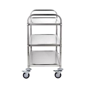 Carrello da Cucina a 3 Ripiani con Capacità di 450 Libbre, Carrello di Servizio in Acciaio con Ruote, Carrello Portaoggetti in Metallo con Capacità di 450 Libbre - Product Image 3