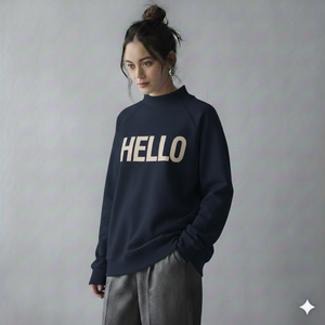 Nouveau Sweat-shirt Femme à Col Montant Brodé, Manches Longues, Coupe Oversize, Couleur Unie, Décontracté, Hiver Automne, Logo Personnalisé - Product Image 3